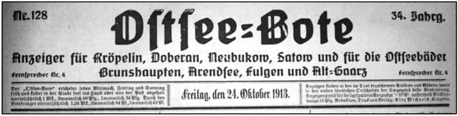 Faksimile Ostsee-Bote 1913